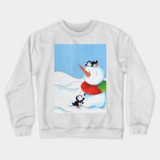 Penguins Play in the Snow Crewneck Sweatshirt